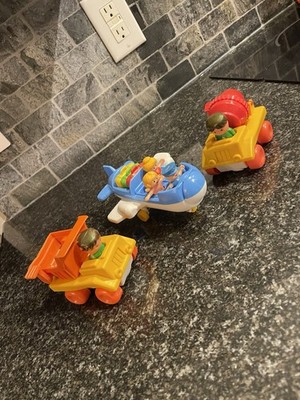 Lot Of Arco Toys Airplane W/ People & Luggage & Dump Truck Cement Mixer