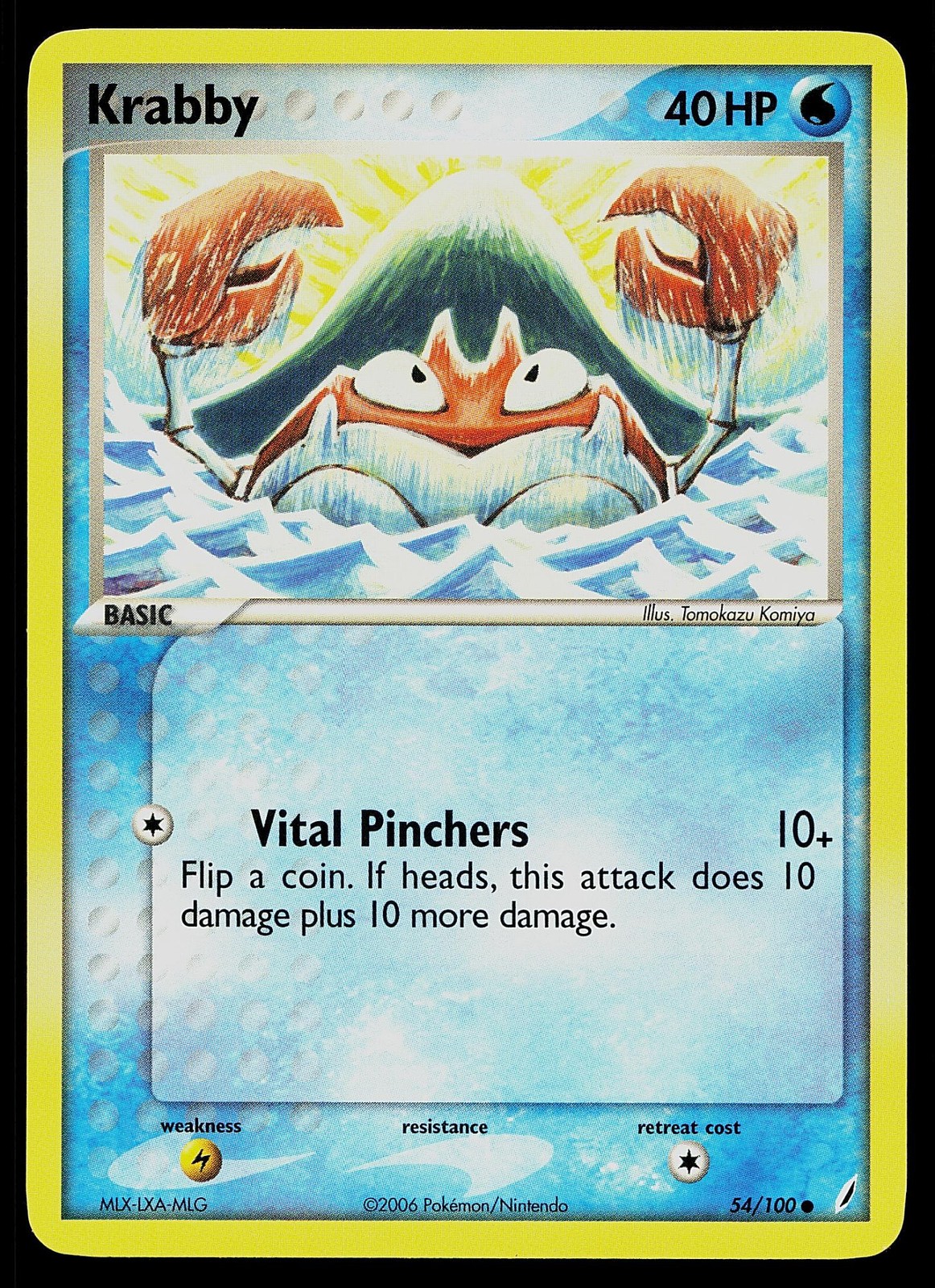 Pokemon Card Crystal Guardians Krabby 54/100 Common