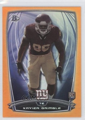 2014 Bowman Rookies Orange Foil 54/299 Xavier Grimble #40 RC z6b