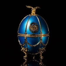 Ladoga Imperial Collection Vodka Empty Bottle Imperial Egg With Box Turquoise