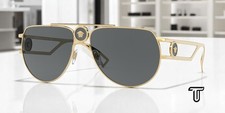 VERSACE VE2225 100287 Gold Grey 60 mm Men's Sunglasses