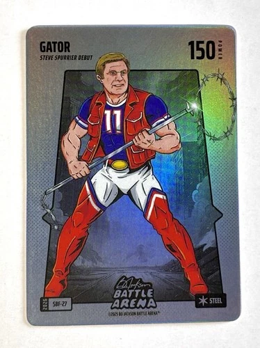Bo Jackson Battle Arena ‘Gator’ Steve Spurrier Silver Battlefoil SP #SBF-27