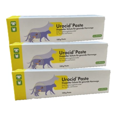 CP-PHARMA Urocid Paste 3 x 100g für Hunde und Katzen zur Auflösung von Struvitsteinen