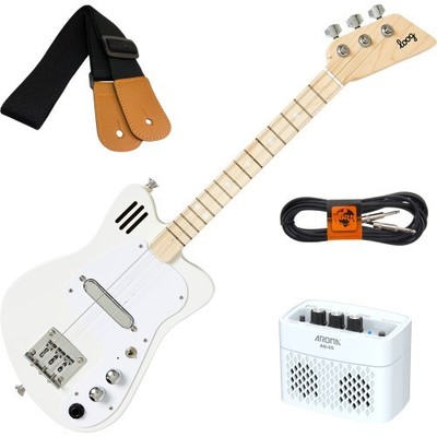 Loog Mini Electric Guitars White Kindergitarre + Verstärker + Kabel + Gurt | Neu