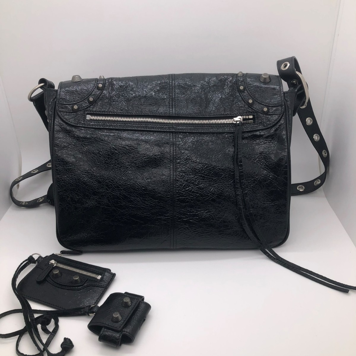 Balenciaga Messenger Le Cagole Shoulder Bag Black Leather Origin