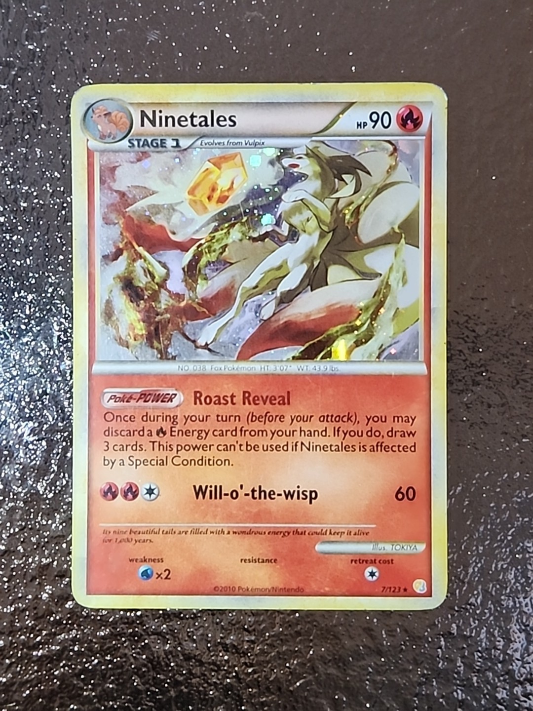 Pokémon Ninetales TCG HeartGold SoulSilver Card 7/123 Rare Holo