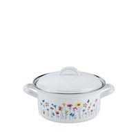 Riess Kasserolle Mit Deckel Ø14Cm 0,75L Flora Emaille