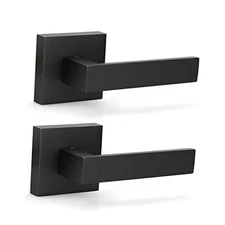  Pack Dummy Door Knobs Matte Black Interior Door Single Dummy(No lock) 2