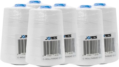 Heavy Duty Spool Sewing Thread for Bags Stitcher Closer 3600 ft (6 White 