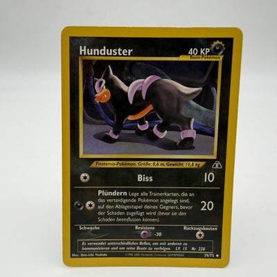 Pokémon Hunduster 39/75 DE Uncommon Neo Entdeckung 2001