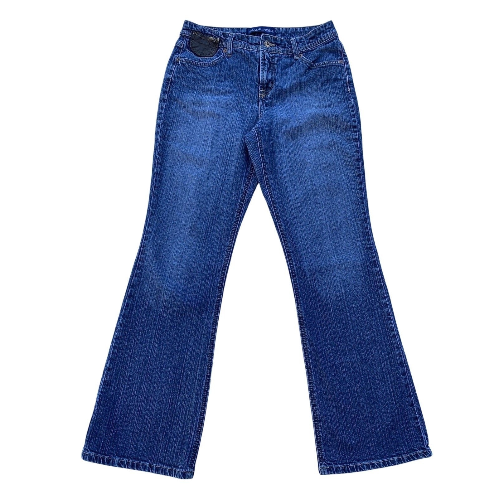 Bandolinobll Jeans Womans Size 29x30 Blue Bootcut Faded Flap Pockets Denim Tag 8