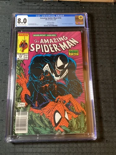 Amazing Spider-Man #316 Newsstand CGC 8.0 • Marvel Comics 1989 • Todd McFarlane