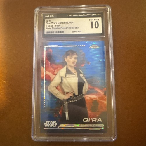2024 Topps Chrome Star Wars Qi'ra 150 cgc 10 Emilia Clarke blue blaster prizm