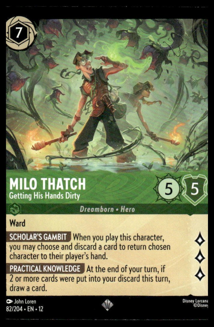 Milo Thatch - Getting His Hands Dirty 82/204 Super Rare Wilds Unknown Lorcana NM