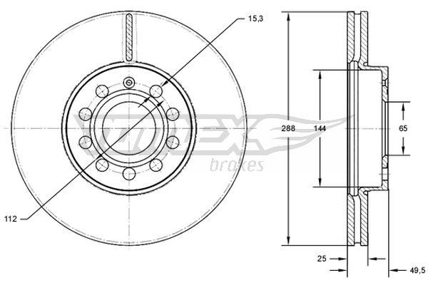 2X Tomex Brakes Bremsscheibe TX 71-31 FüR VW-image