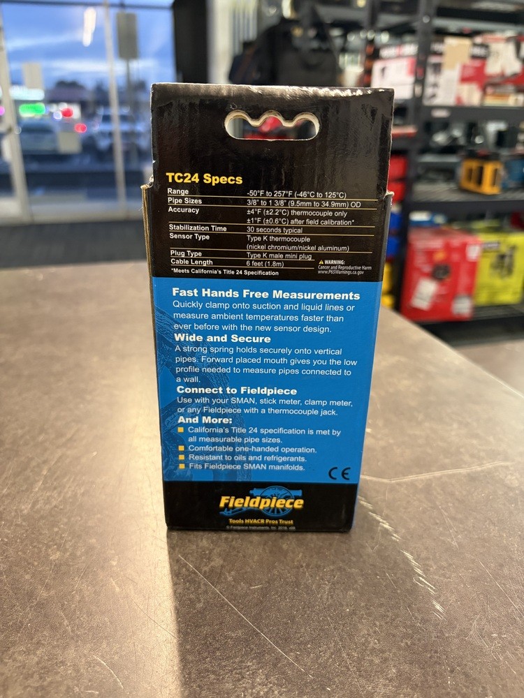 FIELDPIECE TOOLS HVACR PRO TRUST PIPE CLAMP THERMOCOUPLE TYPE K TC24 (NEW) 