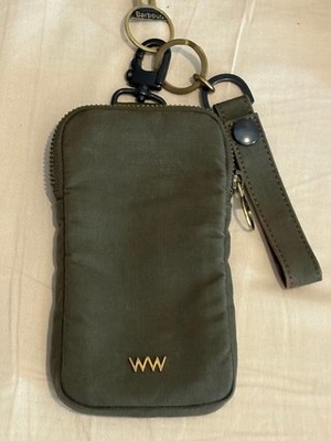 Wakko Wakko x Barbour Neck Shoulder Bag Smartphone Case Pouch Olive SEGE GREEN