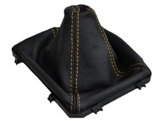 Replacement Genuine Italian Real Leather Shift Boot Cover Skin Yellow Stitch