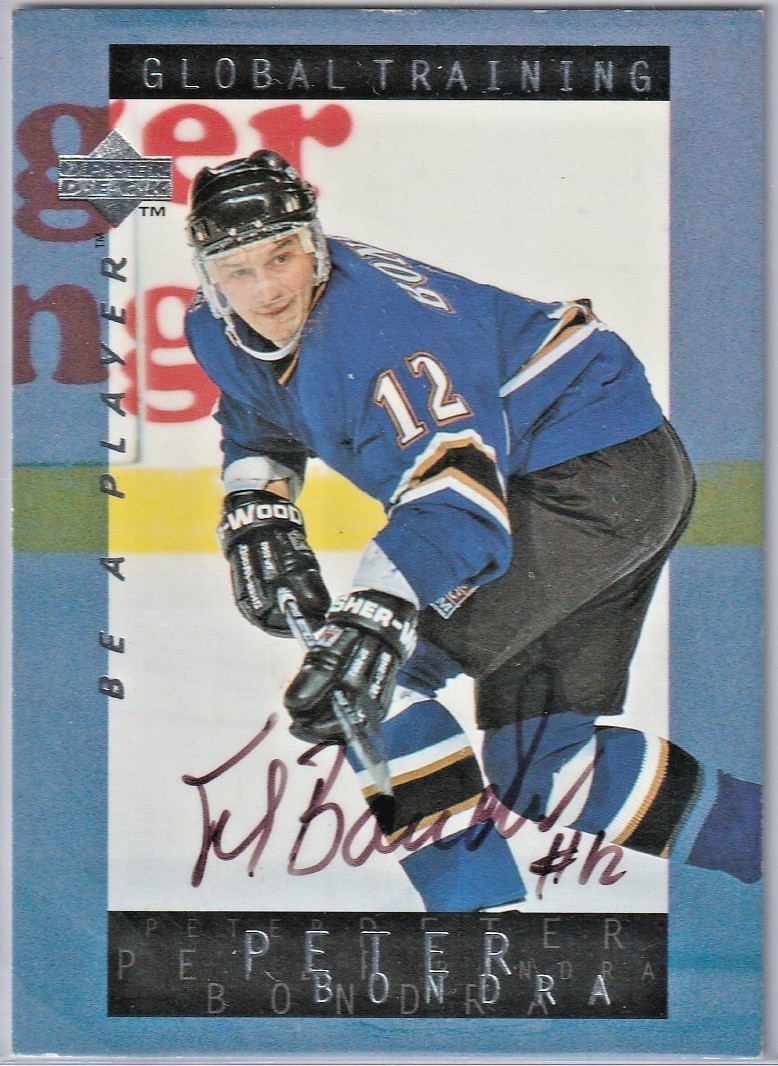 1995-96 BE A PLAYER S210 PETER BONDRA SIGNATURES AUTOGRAPH HARD SIGNED FREE SHIP