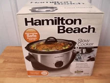 New in Box Hamilton Beach 33141 4Qt. Slow Cooker - Silver - Opened for pictures