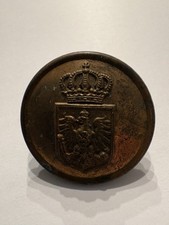 Historischer Preu&szlig;en Beamtenknopf mit Wappen und Krone