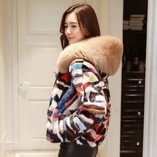Fashion New Winter Mink Fur Coat Fox Fur Collar Slimming Women's High-End Mink