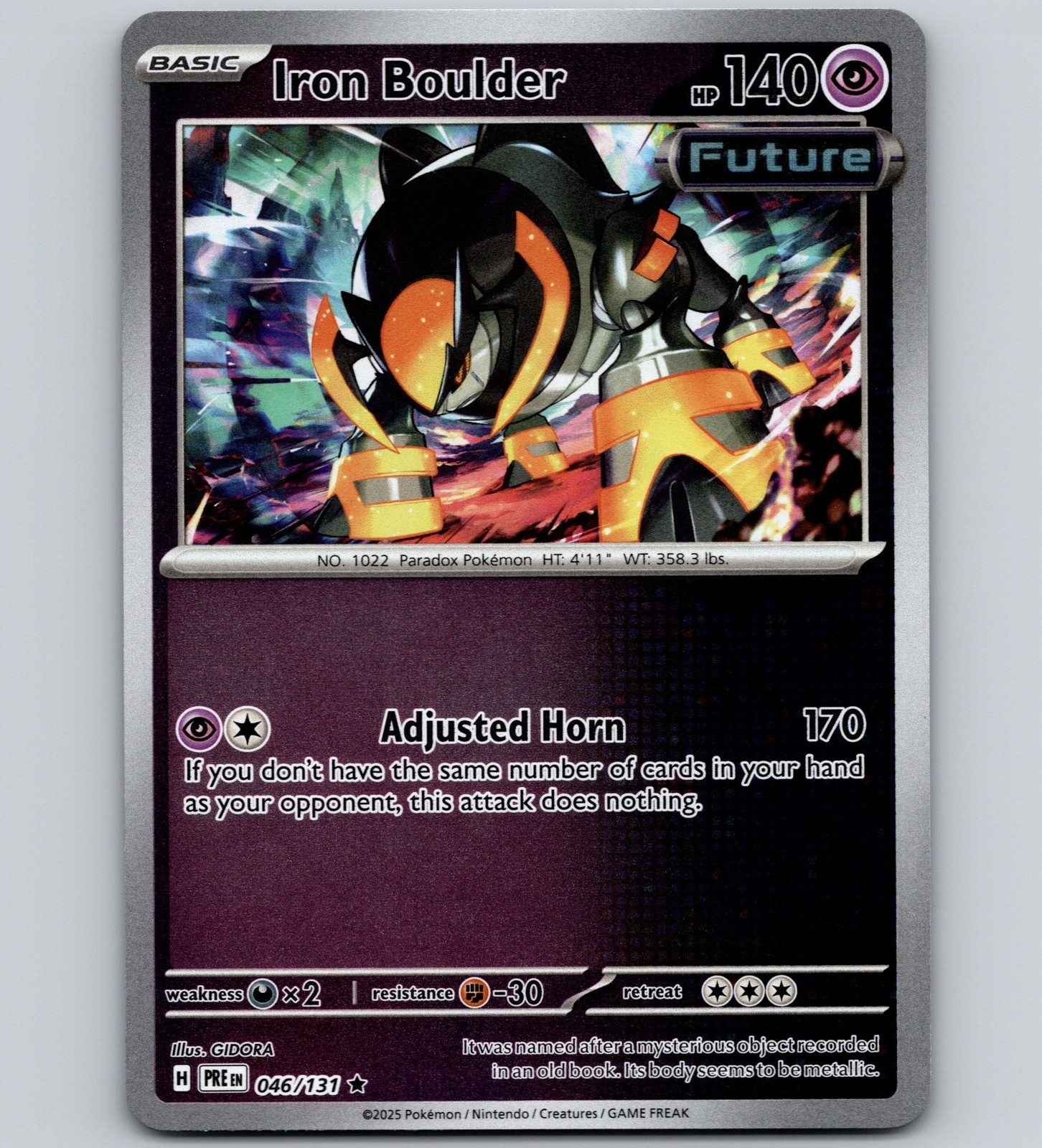 Iron Boulder - PRE SV: Prismatic Evolutions #046/131 Rare Reverse Holo NM