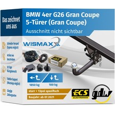 ANHÄNGERKUPPLUNG für BMW 4er G26 Gran Coupe ab 21 starr GDW +13pol E-Satz ECS