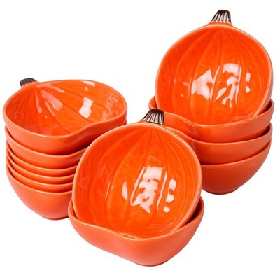 12 Pieces Pumpkin Ramekins Thanksgiving Ramekins Ceramic Bowls Pumpkin Bowl 6 oz