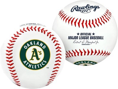 Rawlings MLB Oakland Athletics Team Logo Baseball, White, 1