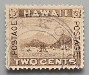 Hawaii 2¢ Harbor Scene Stamp Used Koloa Kauai Cancel Territorial Issue