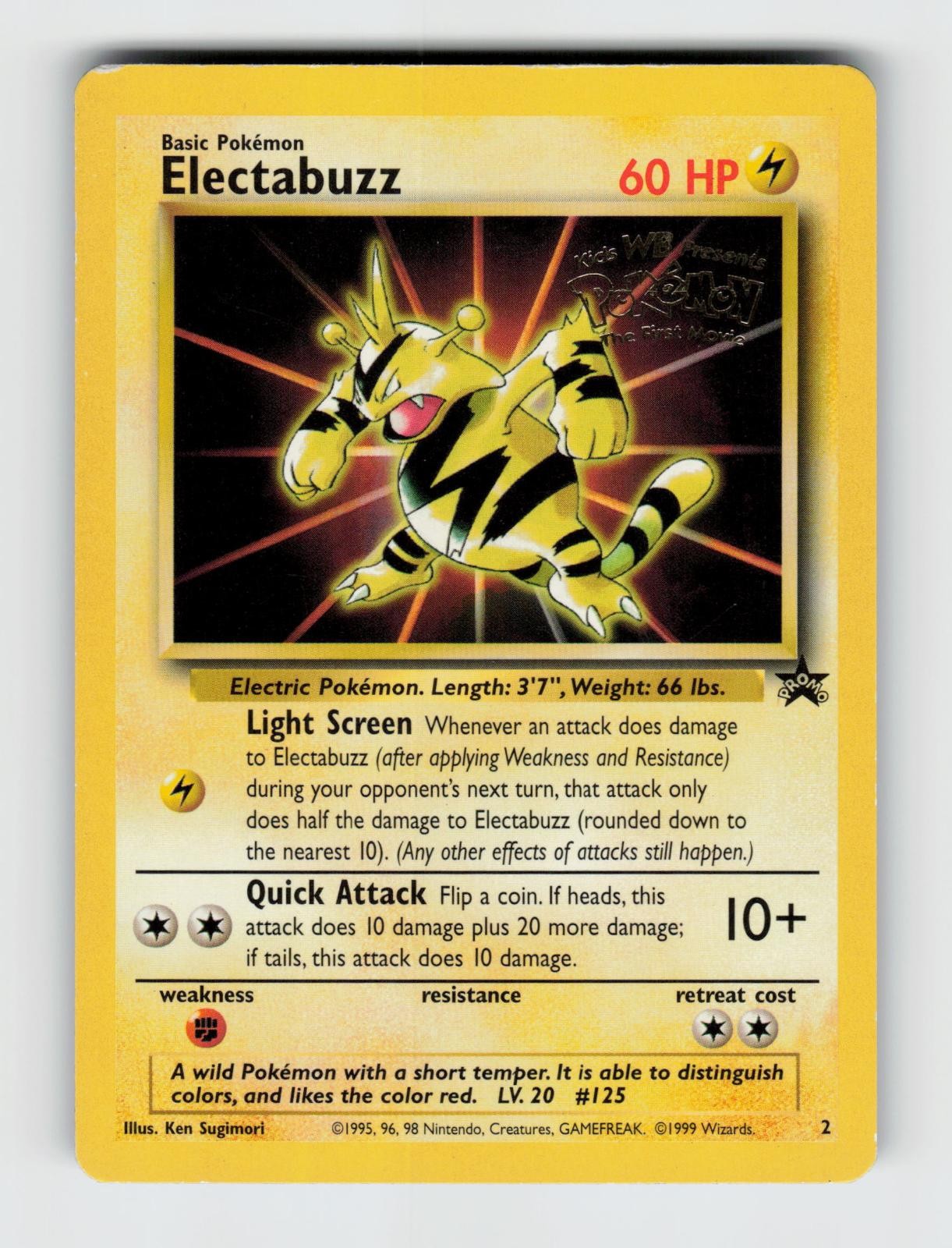 Electabuzz 2 Promo Wizards Black Star Promos Pokemon 1999 Moderately Played