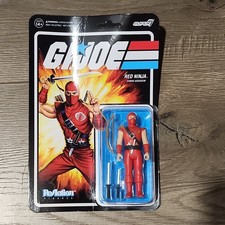 Super7 G.I. Joe Red Ninja ReAction Figure Bow Sword Nunchaku Plastic