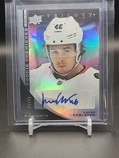 2020-21 UD Trilogy Rookie Auto Level 3 Lucas Carlsson Chicago Blackhawks 