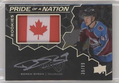 2020 SPx Rookies 39/99 Tier 1 Bowen Byram #PNA-BB RPA Rookie Patch Auto RC n7r