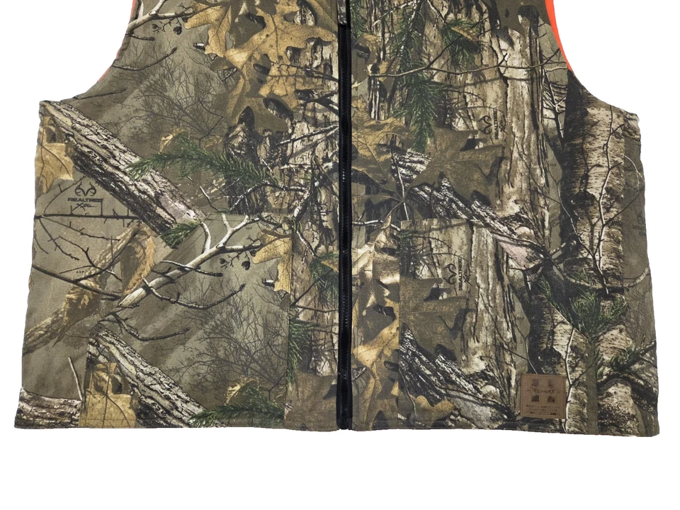 BOB ALLEN NORTH AMERICAN HUNTING REVERSIBLE VEST REALTREE CAMO/ORANGE SZ XL - Image 4 of 4