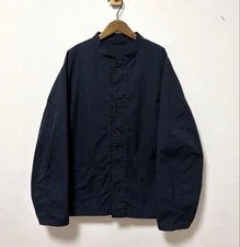 Nanamica Men's Navy Band Collar Shirt Jacket L S25SA106 Japan-made