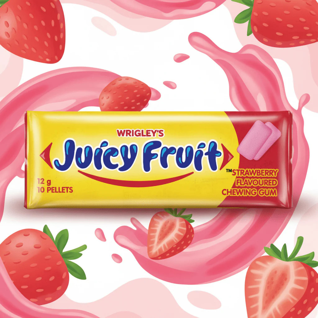Wrigley's Juicy Fruit Strawberry 10 Pellets Gum 12g