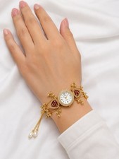 Indian Traditional Golden Stylish kashmiri bracelet watch for Women & Girls