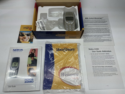 Nokia 3390 VoiceStream Cell Phone w Original Box Manuals Inserts GSM