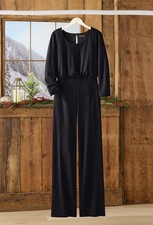 Coldwater Creek Destinations Wide Leg Jumpsuit color Black