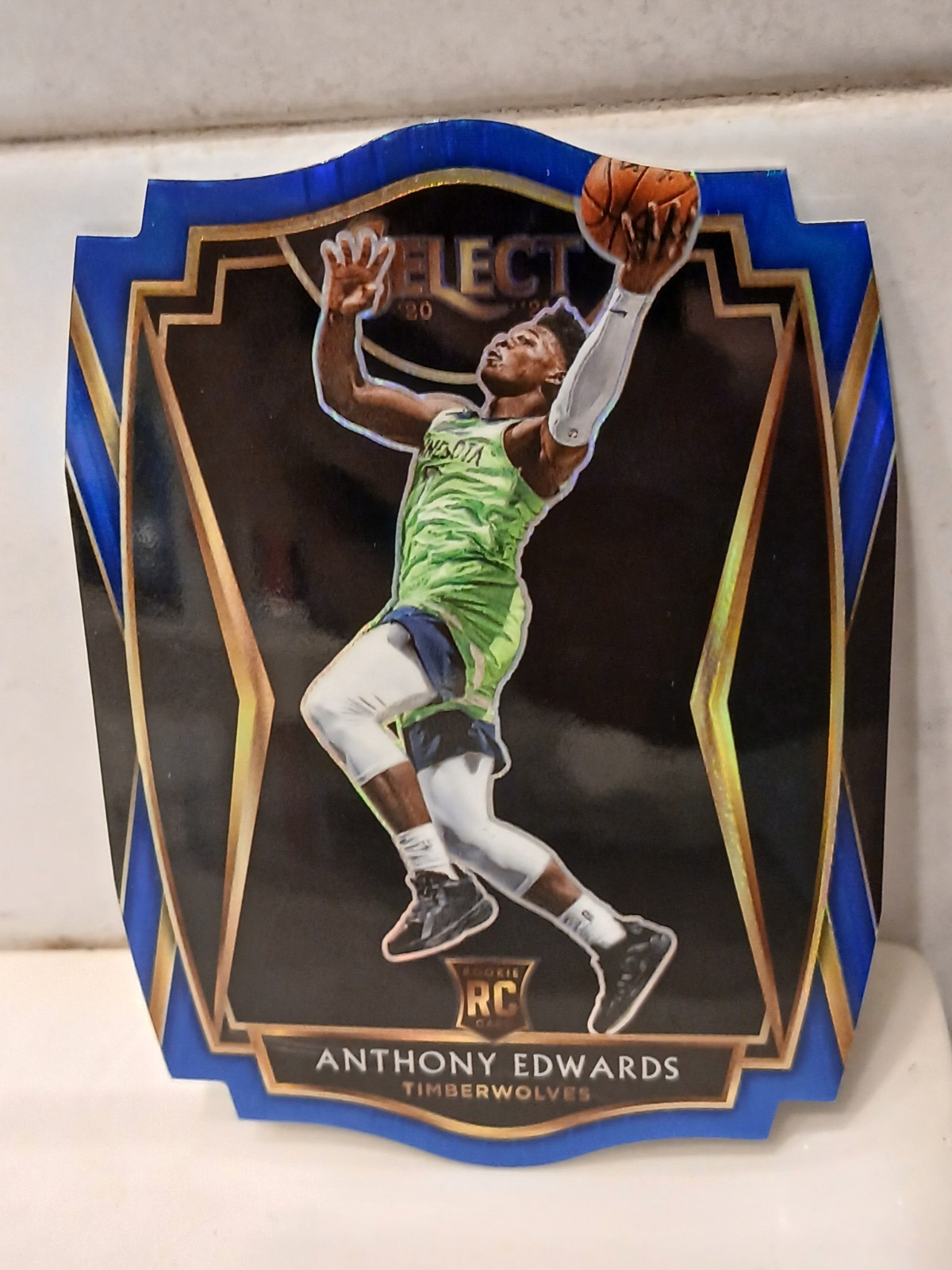 2020-21 Panini Select Premier Anthony Edwards Blue Prizm Die-Cut RC #169/249