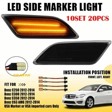 2-20X LED Side Marker Light For 2012-2014 Mercedes Benz W204 C250 C350C-Class EA