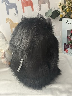 Michael Kors Quinn Black Faux Fur Backpack AUTHENTIC NWT | eBay