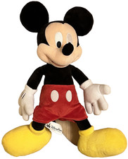 Mickey Mouse Stuffed Animal Plush Toy Doll Used Disney 18  Black Yellow Park Red