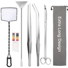 7 in 1 Aquarium Aquascape Tool Kit 15 inch, Aquatic Plant Extra Long Aquascap...
