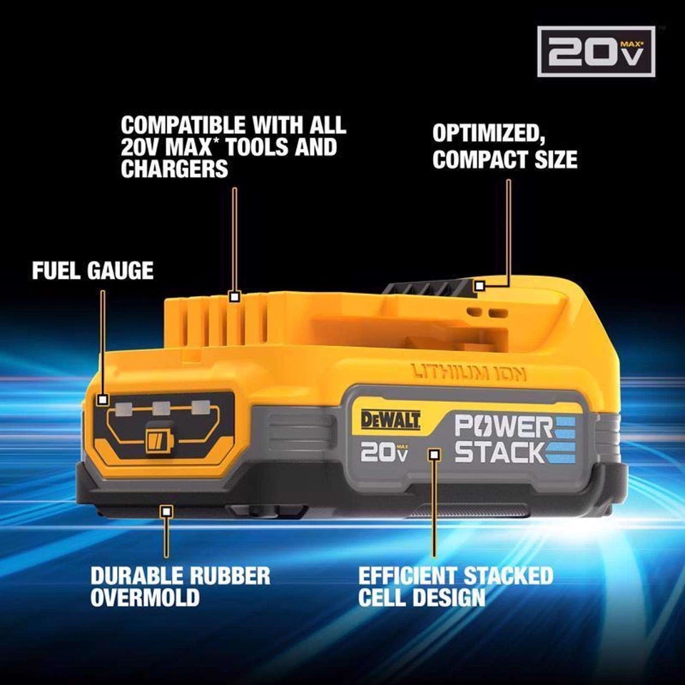 DeWalt DCF840E1 20V MAX POWERSTACK 1/4 in. Cordless Brushless Impact Driver Kit - Image 4 of 4