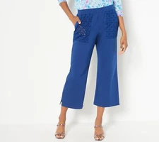 LOGO by Lori Goldstein LoungePetite Crop Pants Blue Depths XL New
