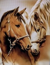HORSES 30 x 40cm  FULL DIAMOND EMBROIDERY  CROSS  STITCH  3D DIAMOND