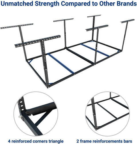 4X8 Overhead Garage Storage Rack without Decking, Storage Organization System, H - Picture 4 of 6